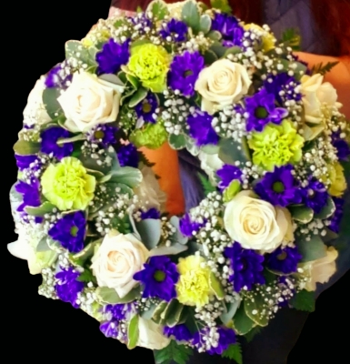 Blue green wreath