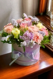 Pale colours flower box