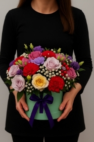 Bright colours flower box