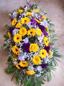 Bright colours funeral spray