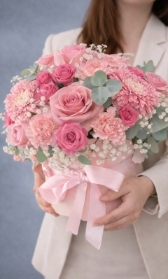 Classic pink flower box