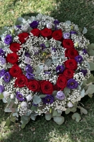 Funeral wreath red and purple