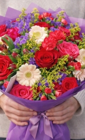 Mixed luxury roses and germini bouquet