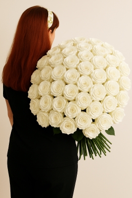 50 white roses