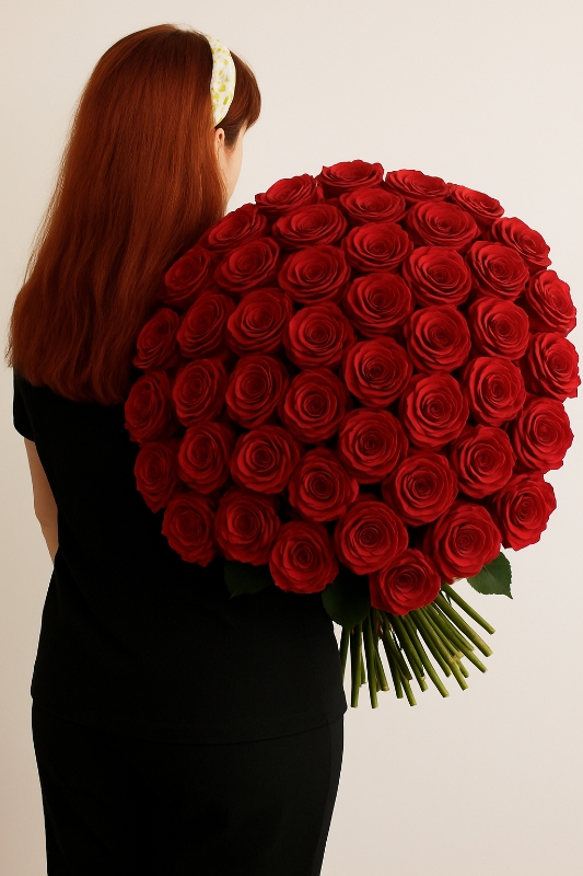 50 roses in red