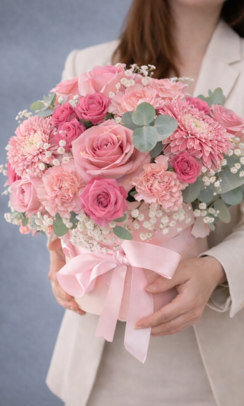 Classic pink flower box